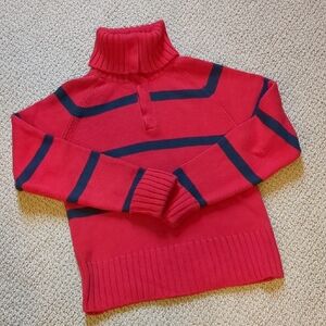 Ralph Lauren Polo Striped Convertible Turtleneck Sweater